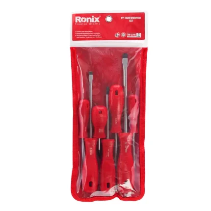 پیچ گوشتی کیفی 7 عددی دسته پلاستیکی تک رنگ 2705-RH
