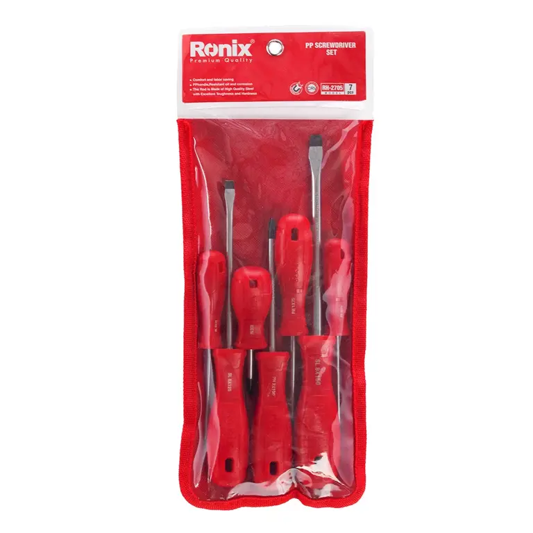 2705-RH pich gushti kifi 7 adadi dasteh polastiki tak rang پیچ گوشتی کیفی 7 عددی دسته پلاستیکی تک رنگ 2705-RH
